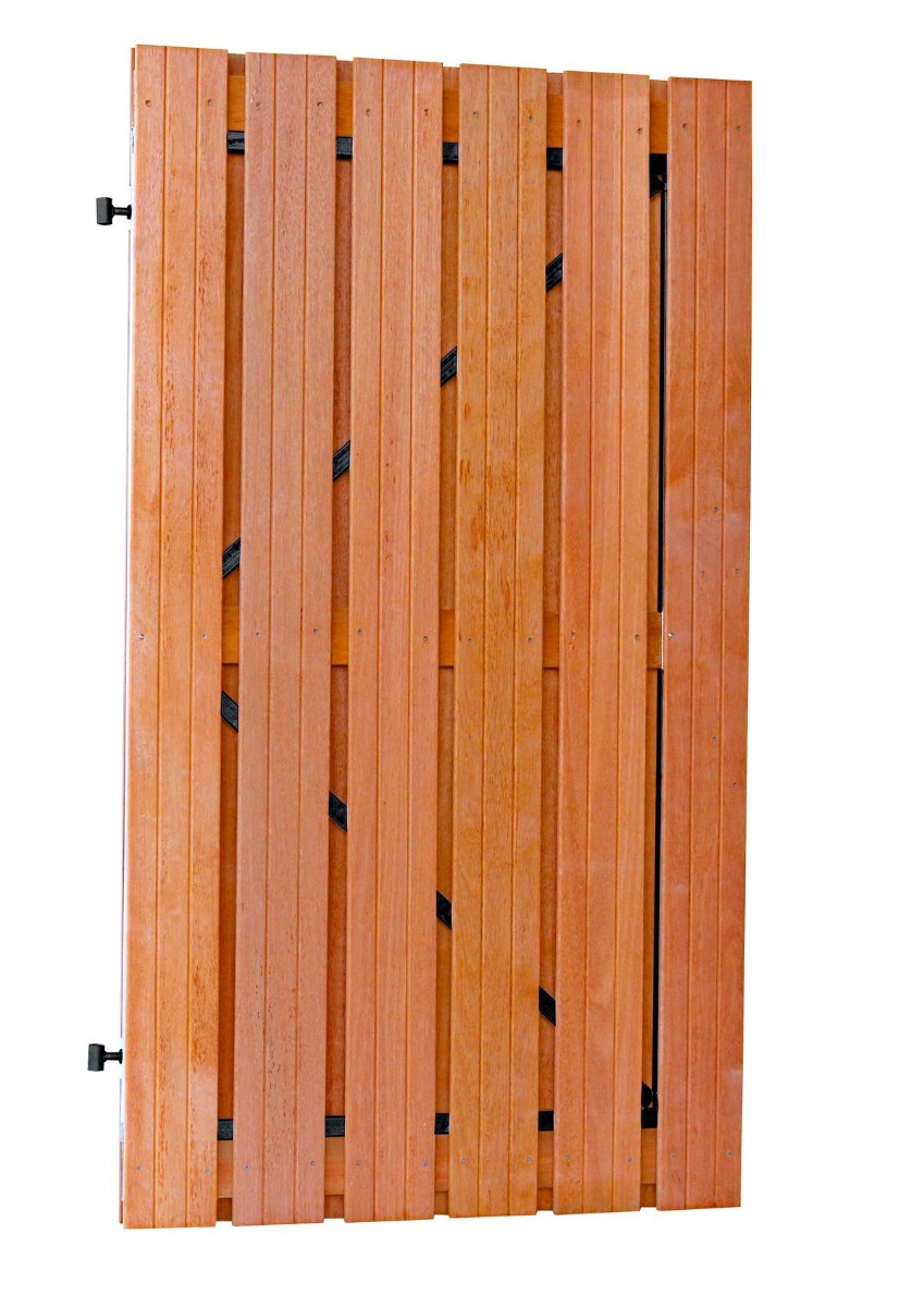Gartentor Auf Torrahmen Einstellbar Hartholz Bangkirai Komplett 100x180cm