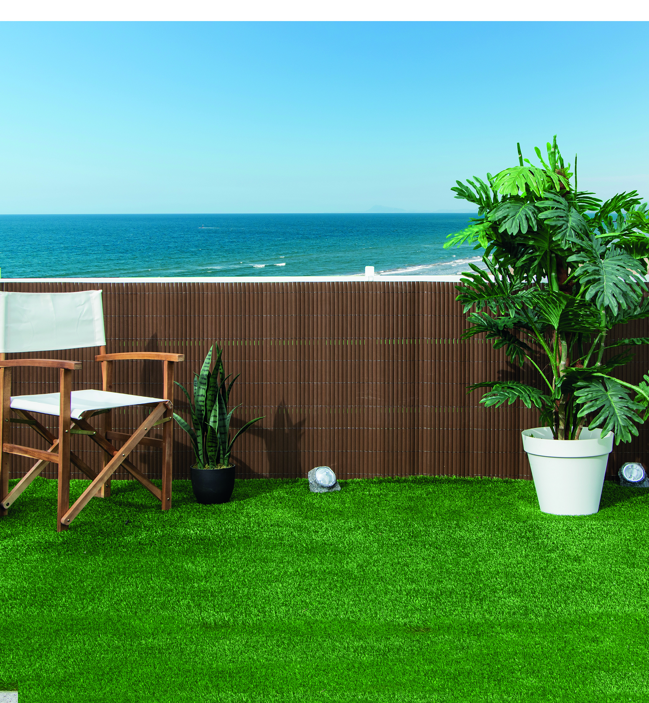 Tuinscherm PVC tuinafscheiding bruin 150x300cm