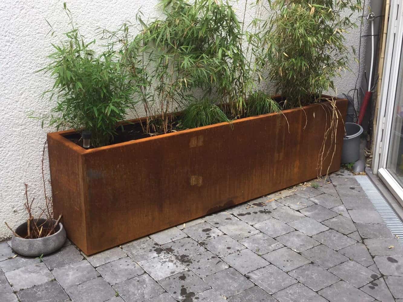 Blumenkasten Cortenstahl Pflanzkasten rechteck 200x100x40cm