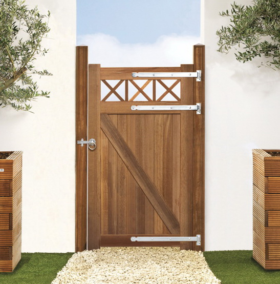 Poort tuinpoort tuindeur Bangkirai hardhout 100x180cm