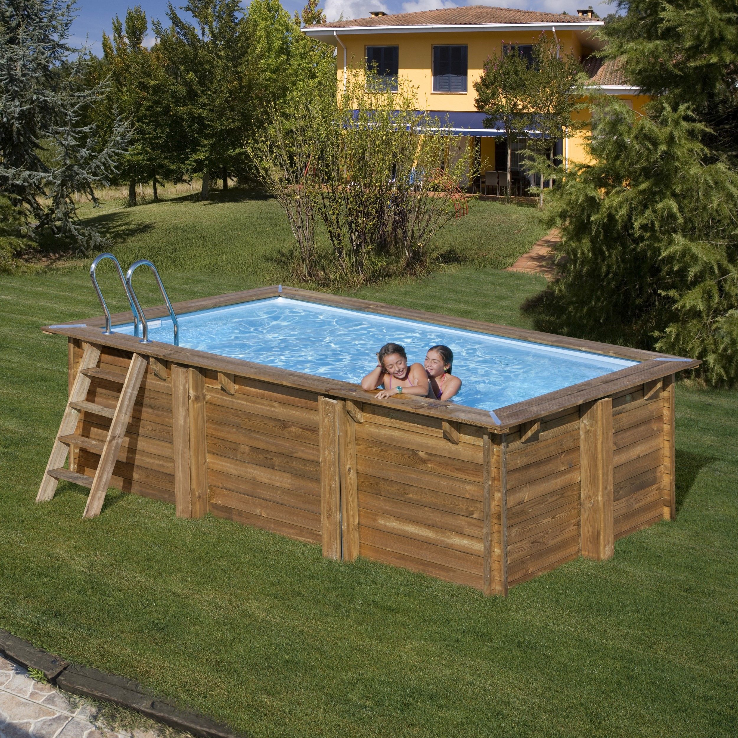Simpool 4 - houten zwembadomkadering startpakket - L550 x B350 x H135 cm Transformeer je opzetzwembad in een luxueus droomzwembad dankzij onze houten zwembadomkadering