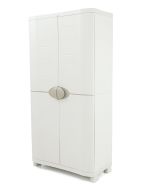 Armoire en resine gris 90x184cm avec 4 étagères