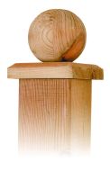 Paalornament hout bol paalkap voor tuinpaal 80mm