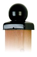 Tapa poste de madera 71x71mm negro bola