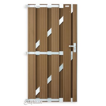 Composiet tuinpoort voor schutting WPC bruin 180x90cm