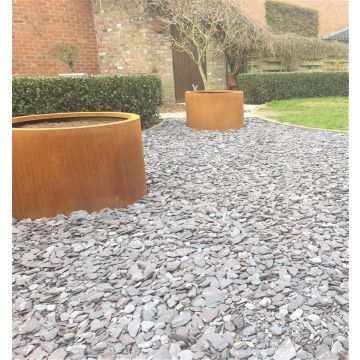 Corten steel planters round with base 80x80cm