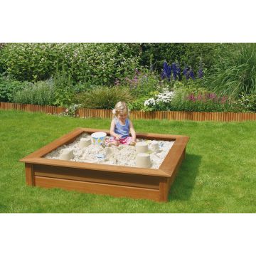 Sandkasten holz Bangkirai hartholz 120x120cm