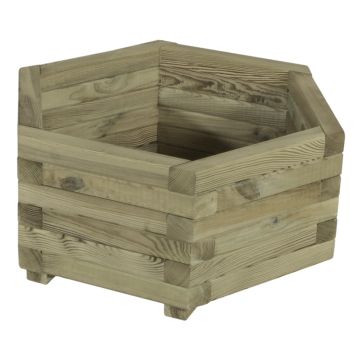 Jardiniere bois hexagonale 70x60cm