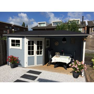 Blokhut tuinhuisje Wembley schilddak 500x250cm