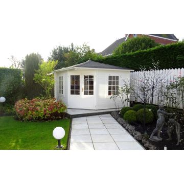 Hoekblokhut blokhut tuinhuisje Mansfield 300x300cm