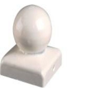 Paalornament bol paalkap wit voor tuinpaal 71mm