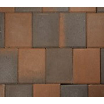 Betonklinkers dubbelklinker 21x21cm bruinzwart strakke uitvoering