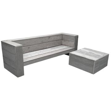 Steigerhouten lounge bank