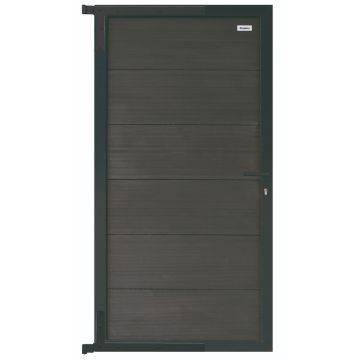 Gartentor WPC holzkomposit in Rahmen aluminium 90x180cm