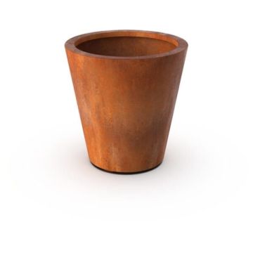 Jardineras acero corten redondo con base 100x100cm