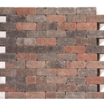 Waalformaat sierbestrating roodzwart strak, 20x5x6cm, per m2
