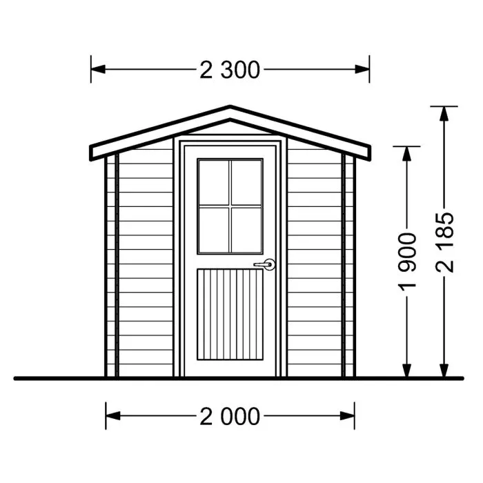 Gartenhaus Cube mit Holzboden 2x2m