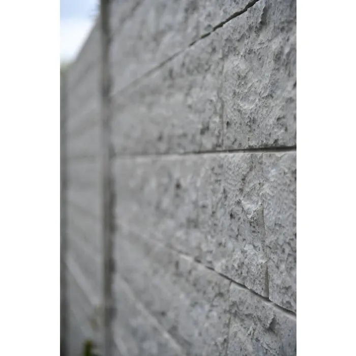 Betonzaun Rockmotiv grau 200x193cm doppelseitig