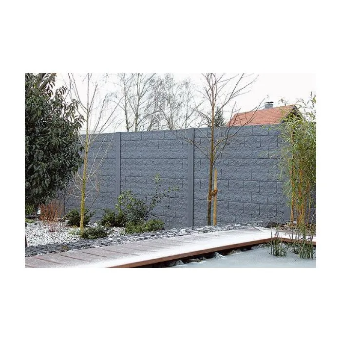 Betonzaun Rockmotiv grau 200x193cm doppelseitig
