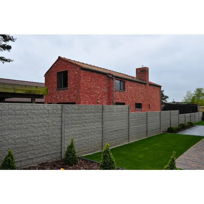 Betonzaun Rockmotiv grau 200x193cm doppelseitig