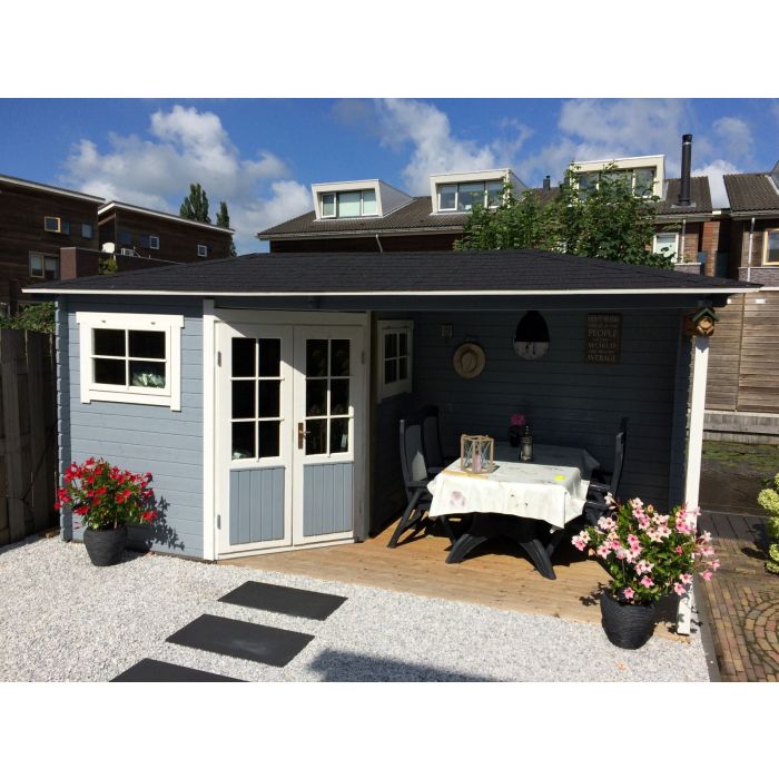 Blokhut tuinhuisje Wembley schilddak 500x250cm