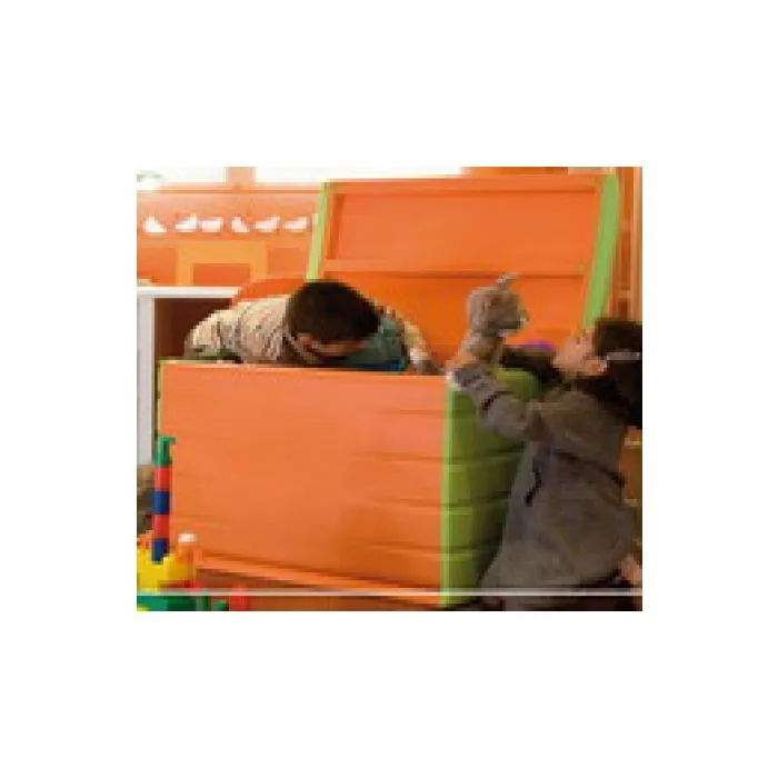 Kissenbox orange 120x61x53cm
