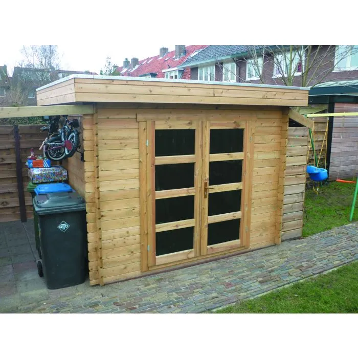 Gartenhaus Modern flachdach 300x250cm / 28mm