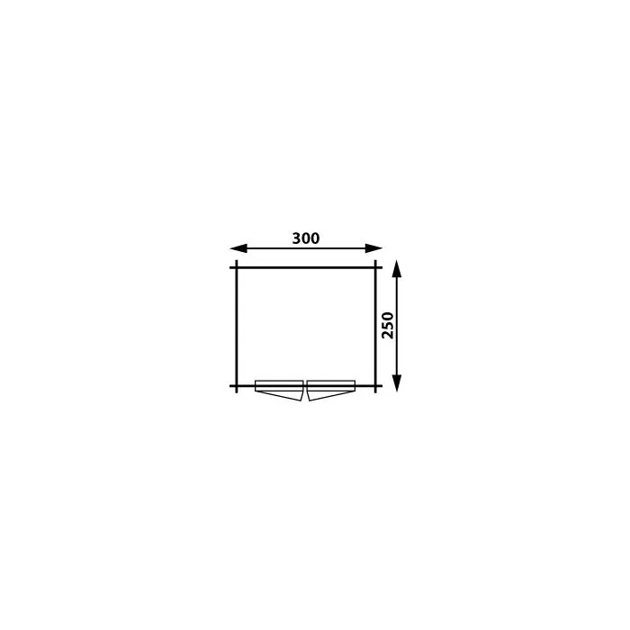 Gartenhaus Modern flachdach 300x250cm / 28mm