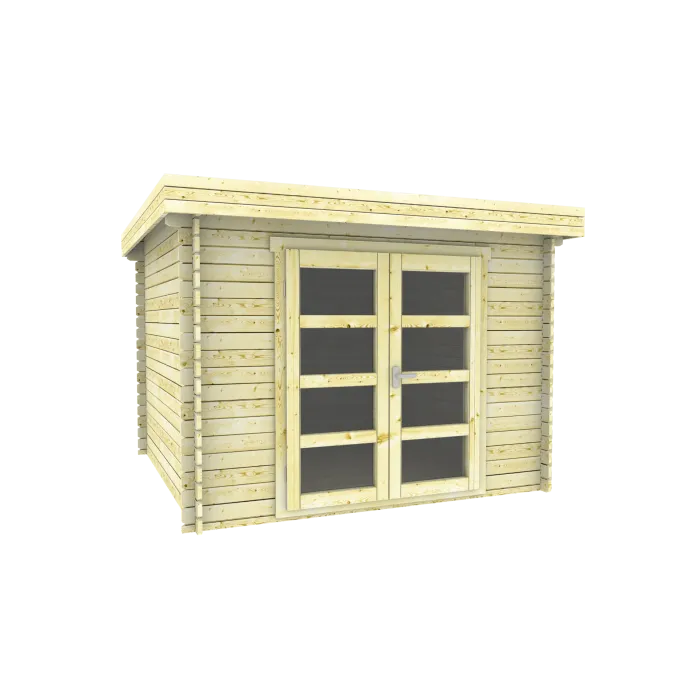 Gartenhaus Modern flachdach 300x250cm / 28mm