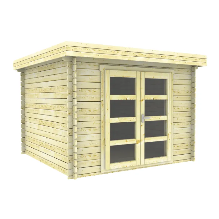 Gartenhaus Blockbohlenhaus Modern 300x300cm
