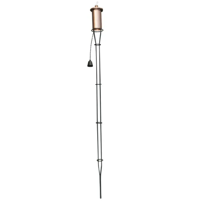 Gartenfackel Stahl Schwarz Kupfer 150 cm