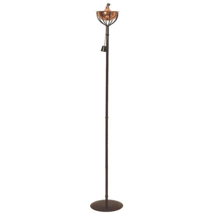 Terrassenfackel Gartenfackel Stahl Schwarz/Kupfer 155cm