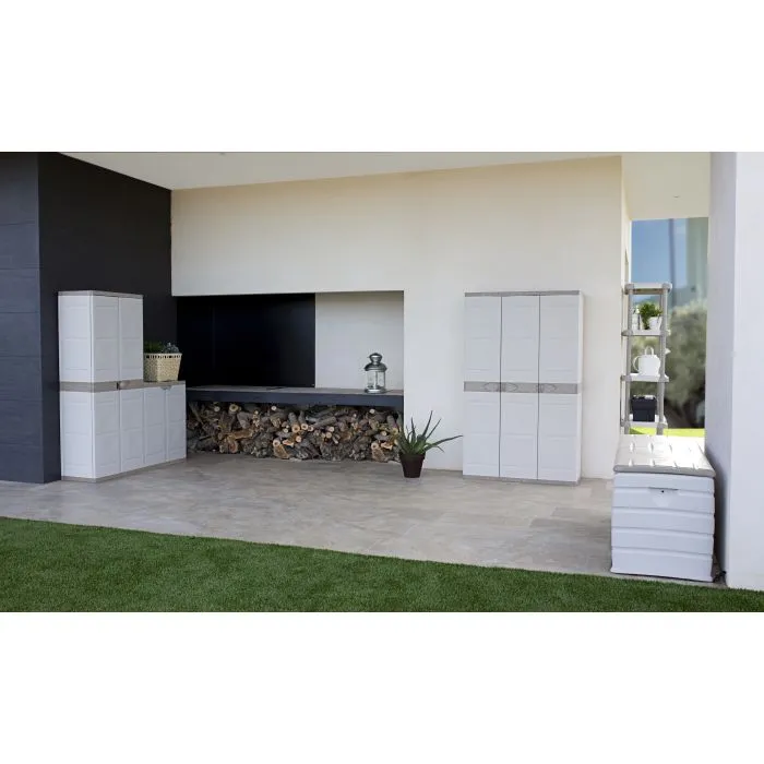 Kunststoffschrank Lagerschrank grau 70x176cm mit 4 Einlegeböden 
