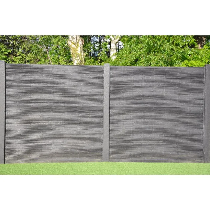 Betonzaun Bamboostone grau einseitig 200x200cm