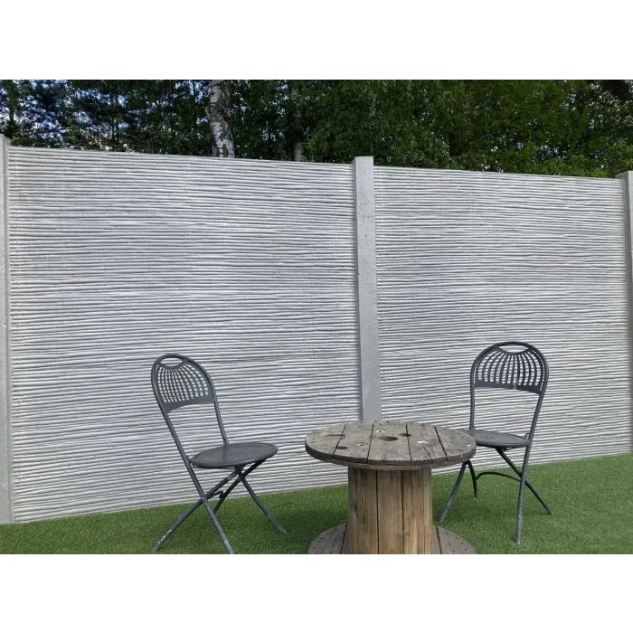 Betonzaun Bamboostone grau einseitig 200x200cm