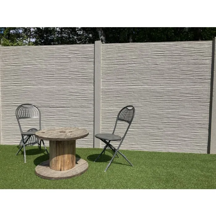 Betonzaun Bamboostone grau einseitig 200x200cm