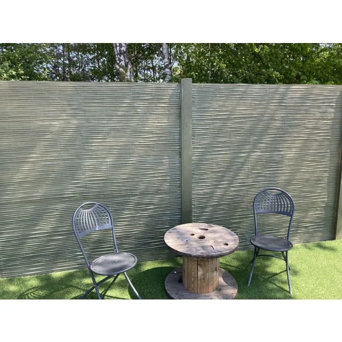 Betonzaun Bamboostone grau einseitig 200x200cm