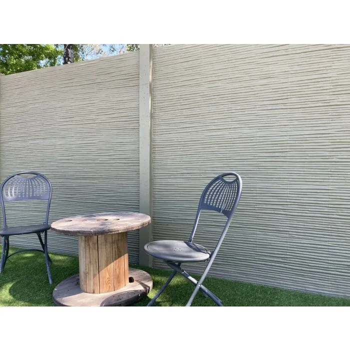 Betonzaun Bamboostone grau einseitig 200x200cm