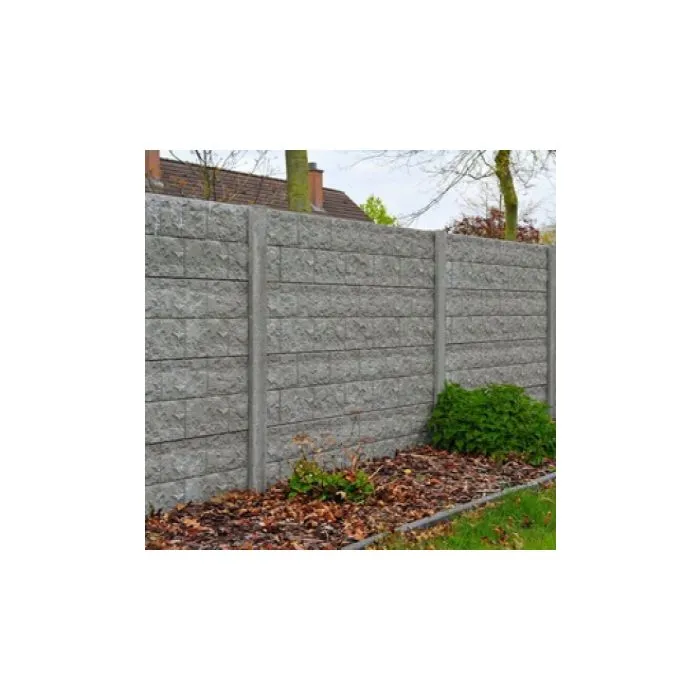 Betonzaun Rockmotiv grau 200x193cm doppelseitig