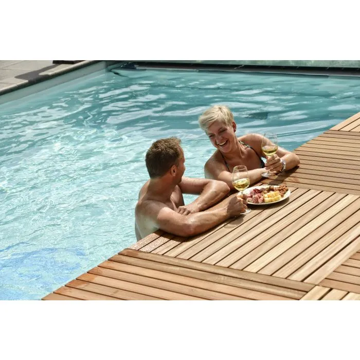 Terrassenfliesen Holzfliesen Bangkirai 100x100cm (glatt)