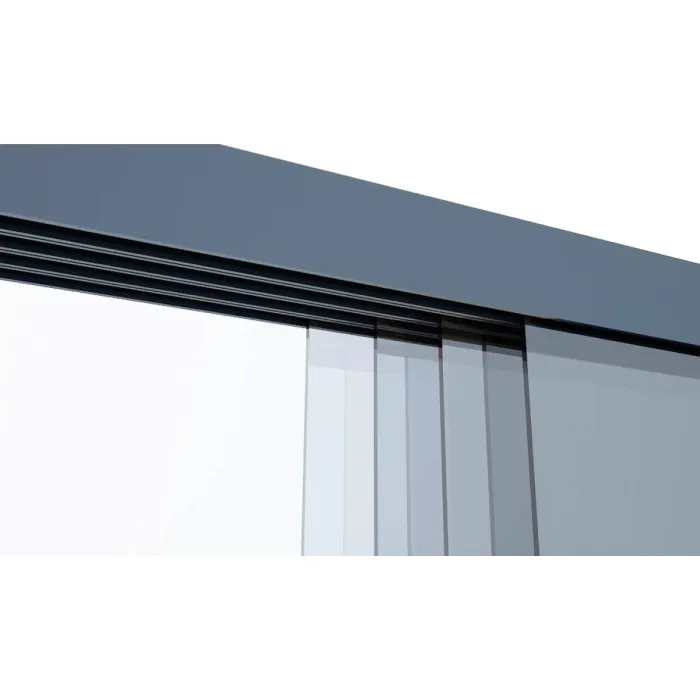 Terrassenüberdachung mit Glasschiebewände 448x340cm
