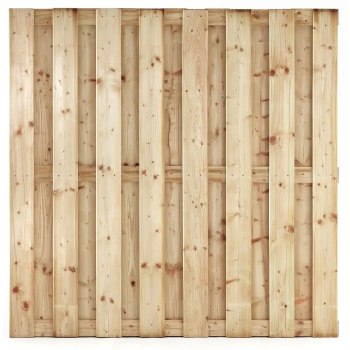 Holzzaun mit Betonpfosten 15 dielen 200x190cm