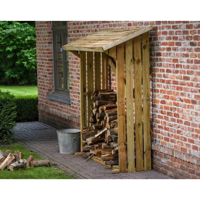 Kaminholzregal mit Gitter 180x180x70cm