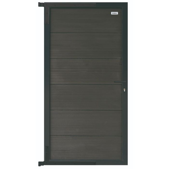 Tuinpoort antraciet WPC in kader 90x180cm