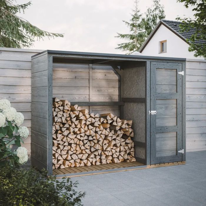 Houtberging haardhoutberging 75x217x159cm