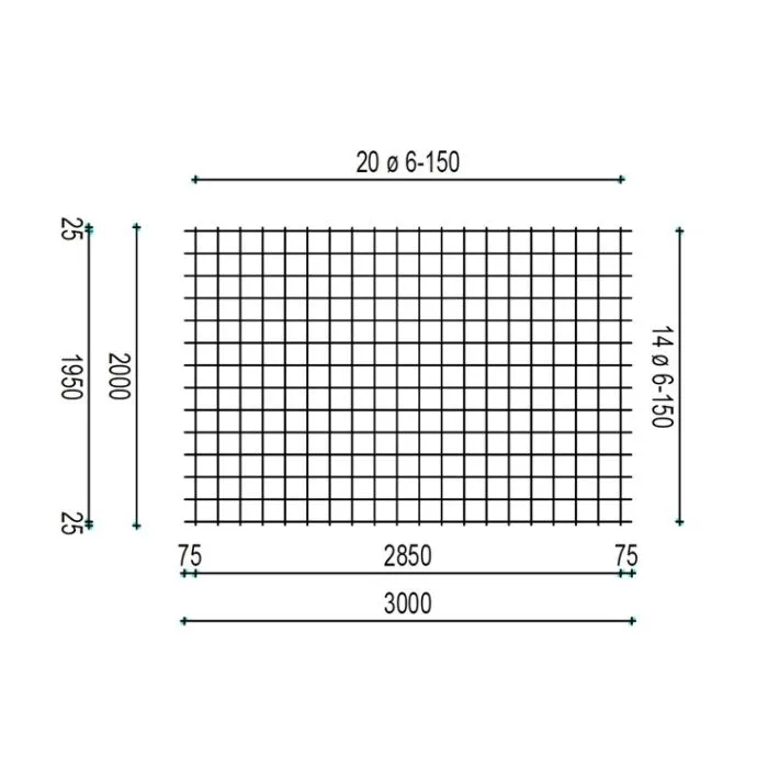 Mattenzaun Betonstahlmatten Baustahlmatten feuerverzinkt 2x3m 6/150mm