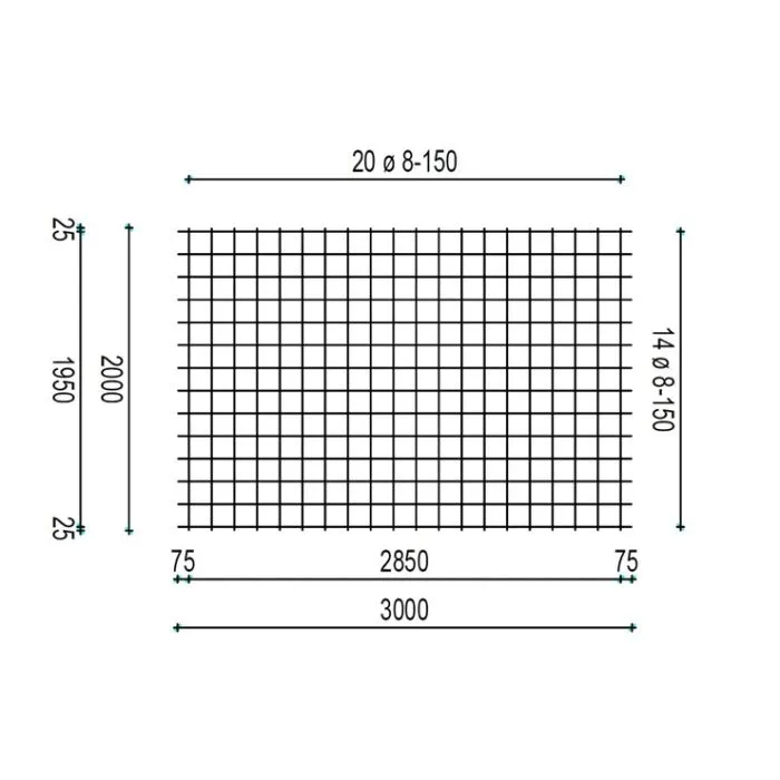 Mattenzaun Betonstahlmatten Baustahlmatten feuerverzinkt 2x3m 8/150mm