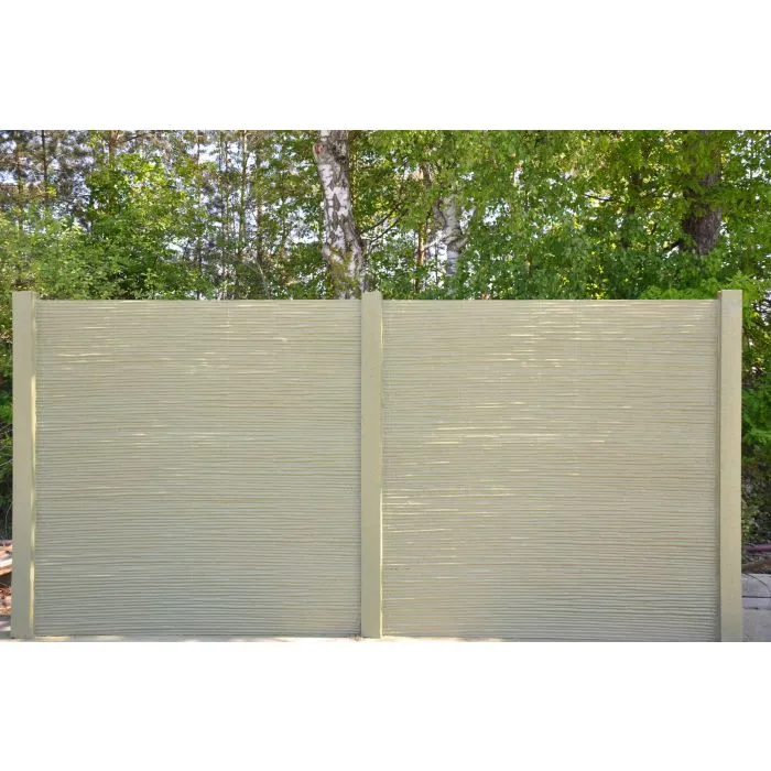 Betonzaun Bamboostone grau einseitig 200x200cm