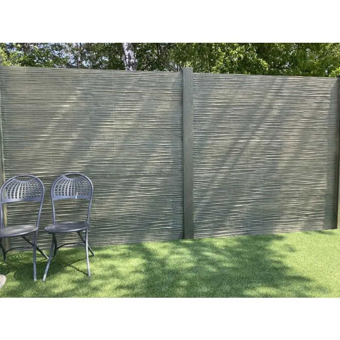 Betonzaun Bamboostone grau einseitig 200x200cm
