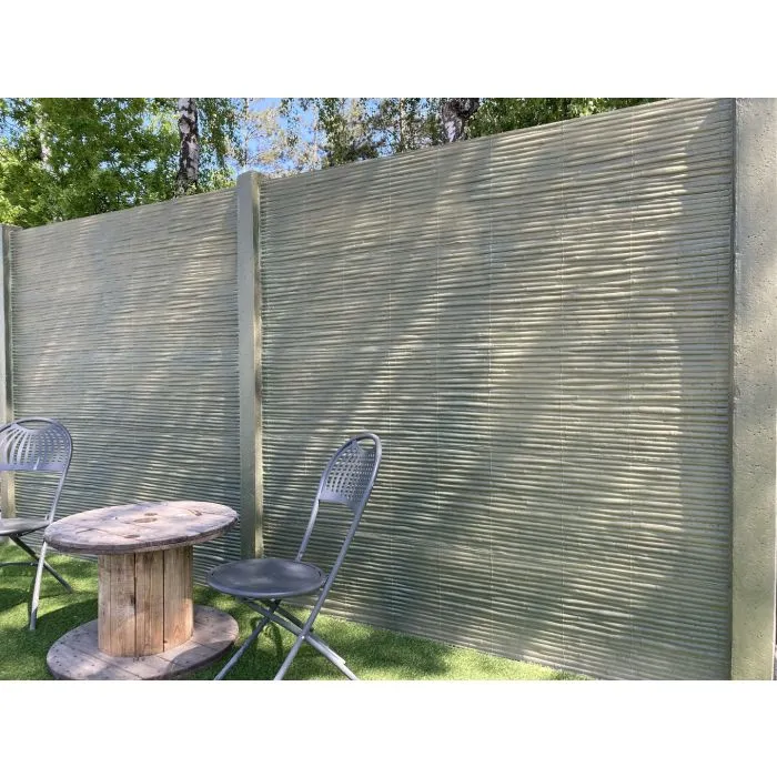 Betonzaun Bamboostone grau einseitig 200x200cm